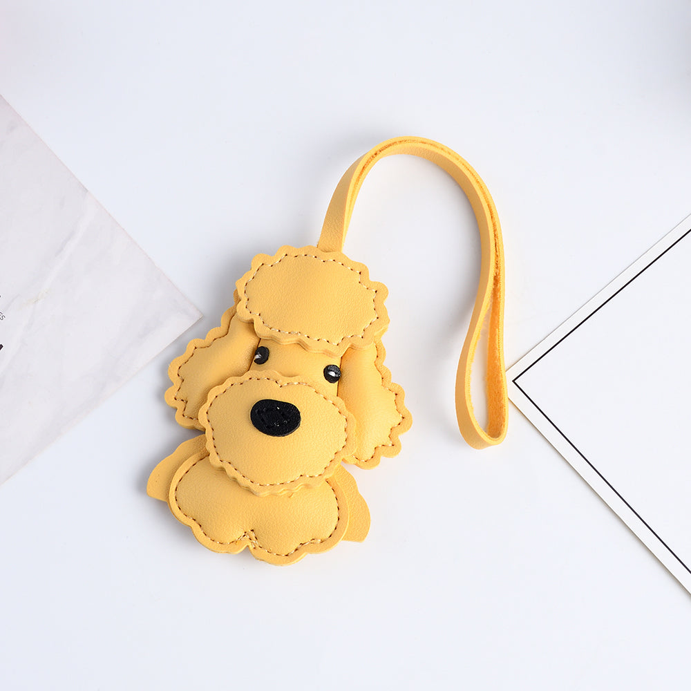 Poodle Leather Handbag and , Dog Shaped Bag Charm