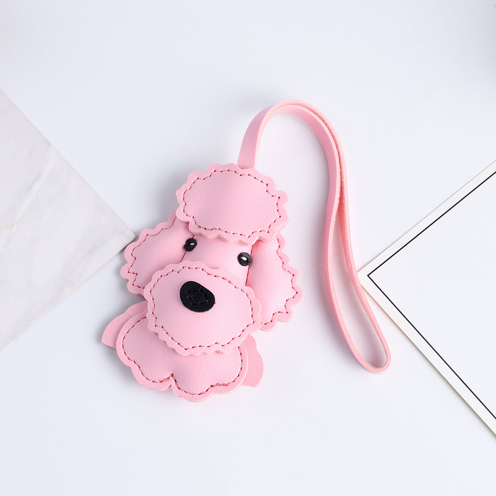 Poodle Leather Handbag and , Dog Shaped Bag Charm