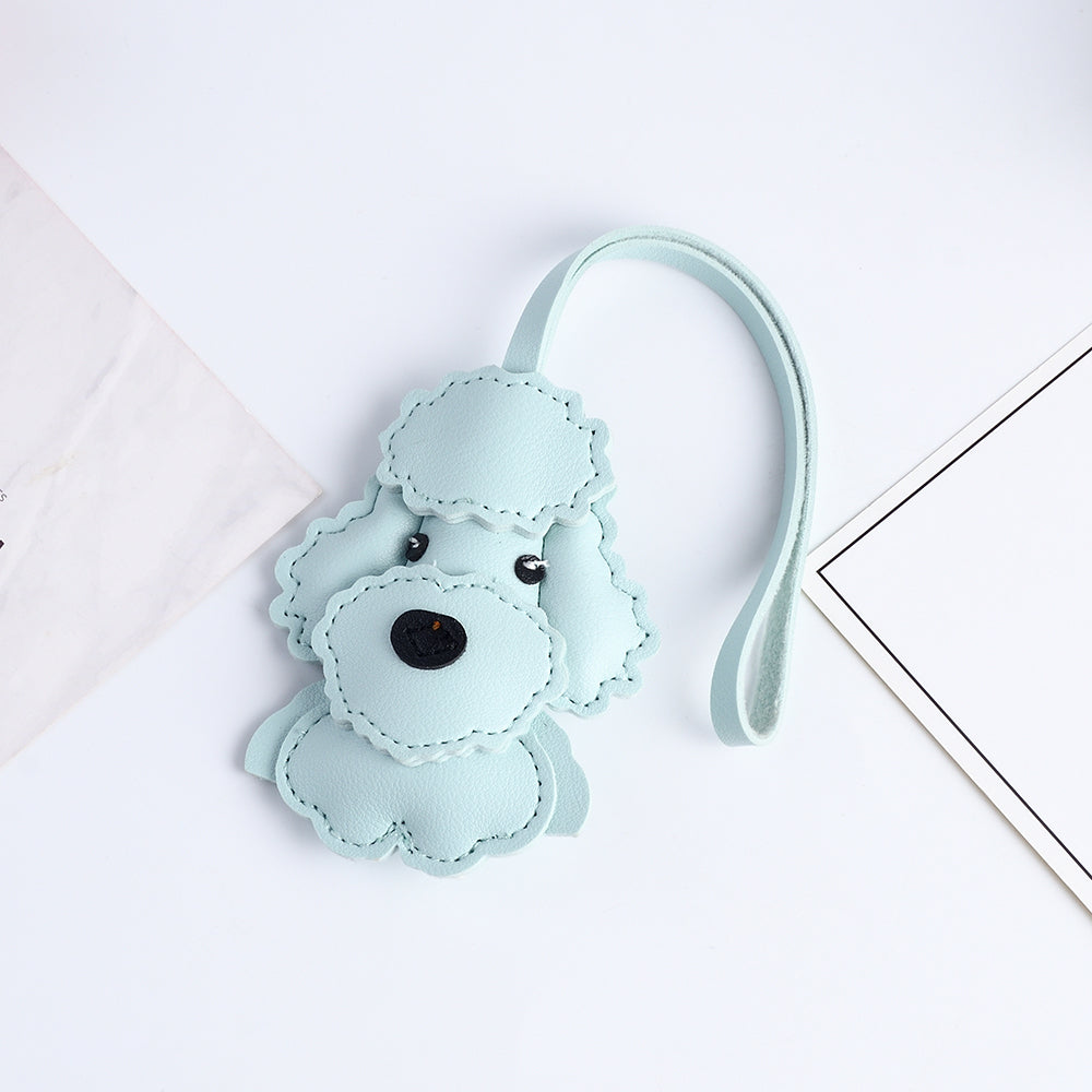 Poodle Leather Handbag and , Dog Shaped Bag Charm