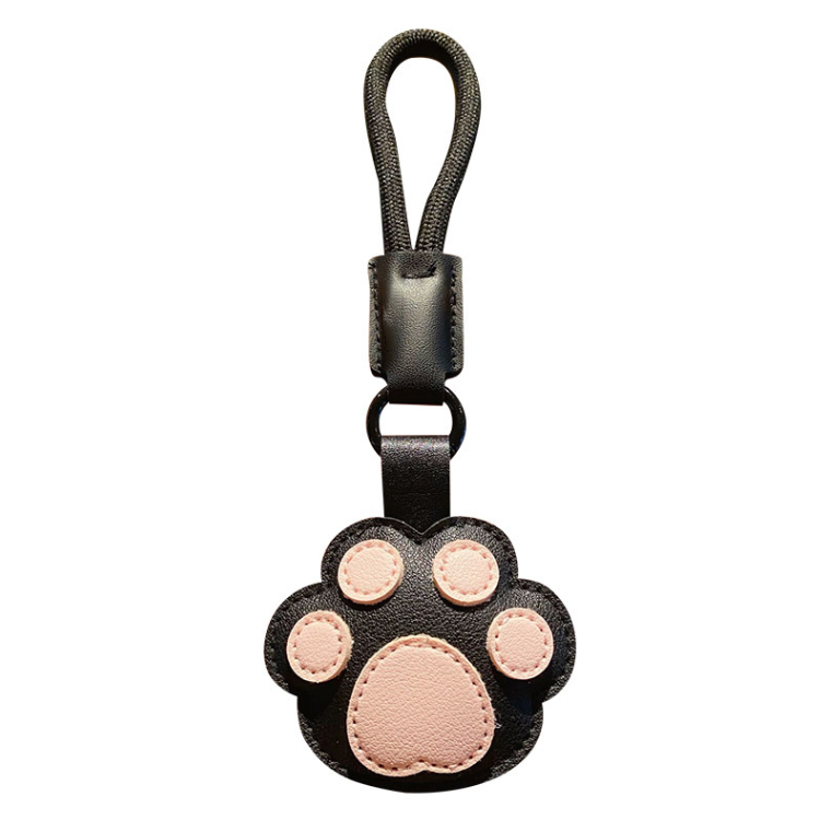 Pink and black paw loop bag charm; supplier product photo