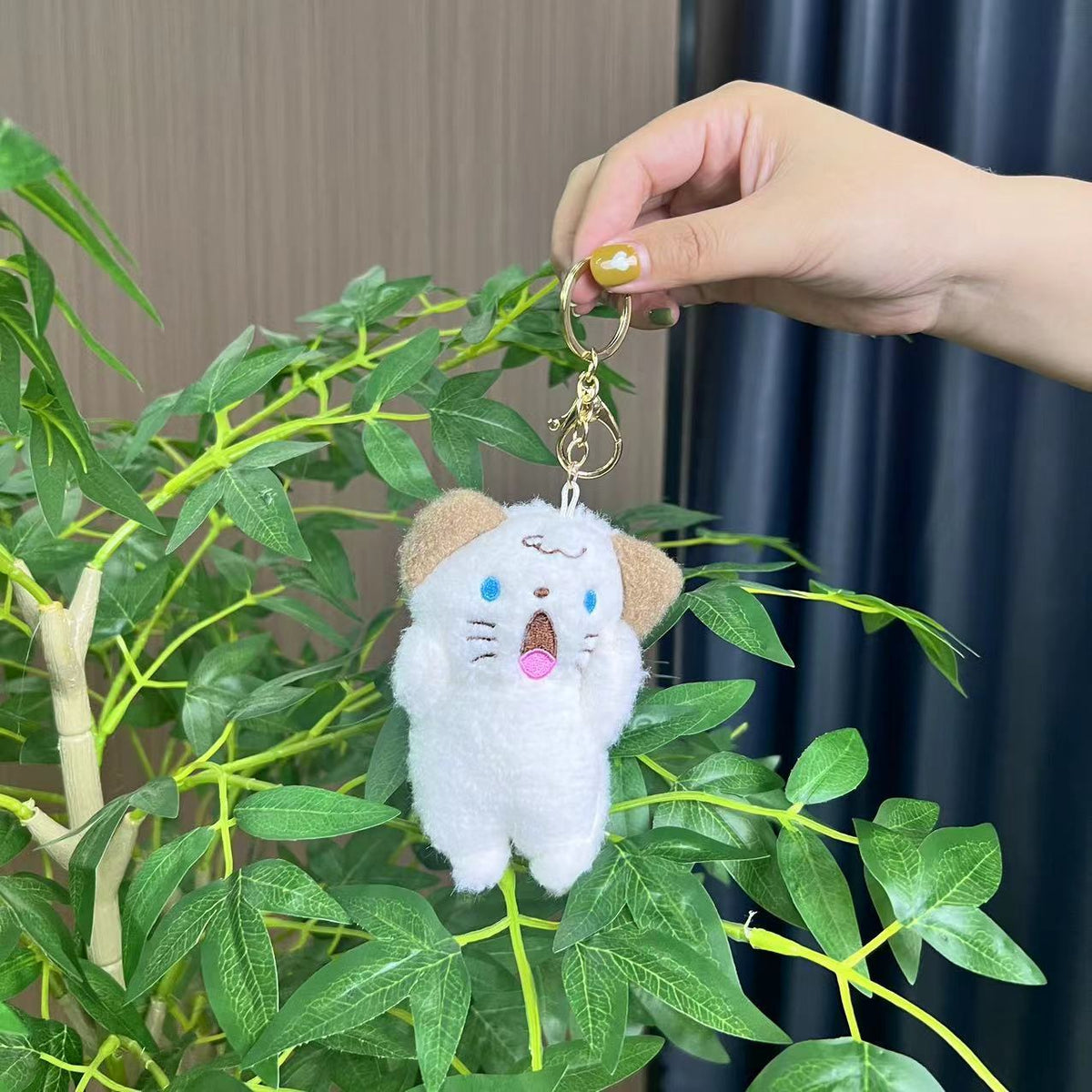11 Cm Korean Soft Dog and Rabbit and Bear and Cat Plush Bag Charm