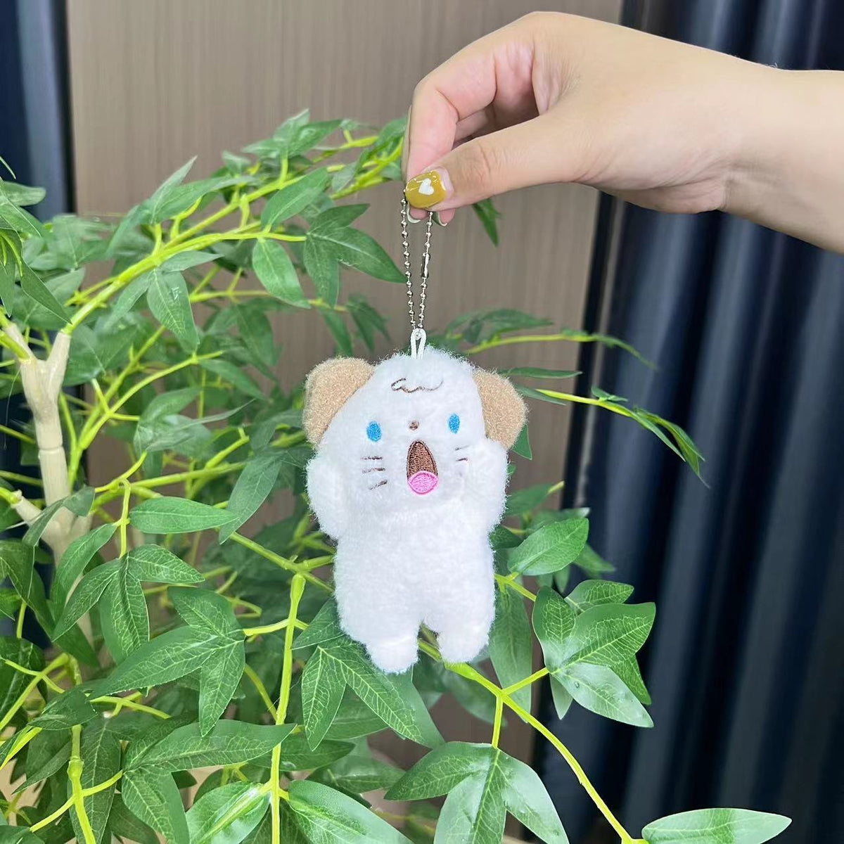 11 Cm Korean Soft Dog and Rabbit and Bear and Cat Plush Bag Charm