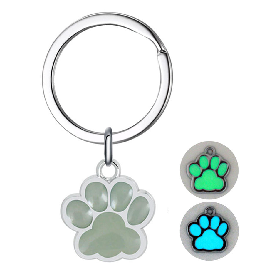 Glow in The Dark Cat and Dog Paw Purse , Metal Carabiner Bag Charm