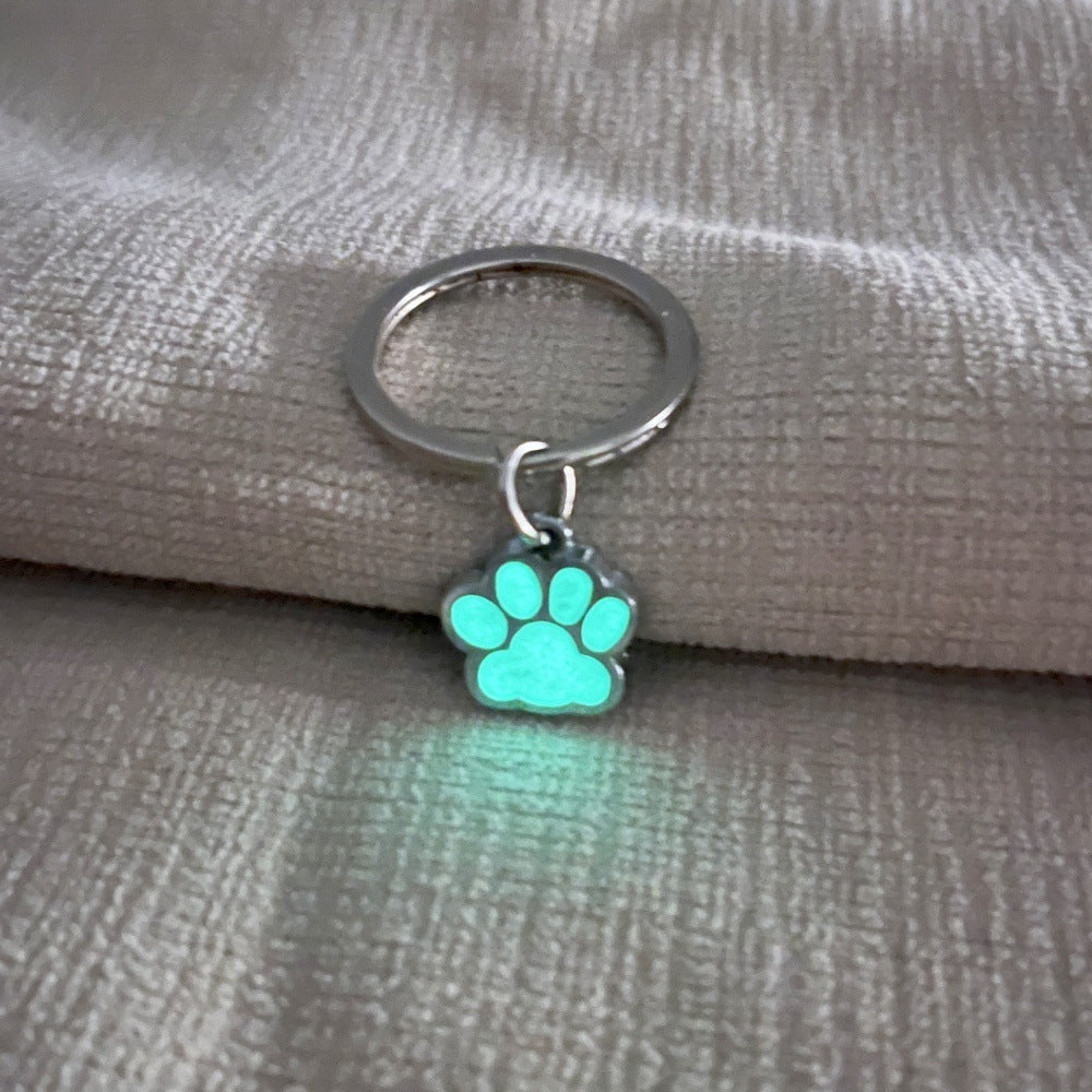 Glow in The Dark Cat and Dog Paw Purse , Metal Carabiner Bag Charm