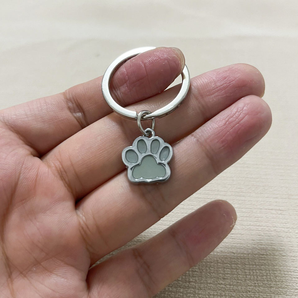 Glow in The Dark Cat and Dog Paw Purse , Metal Carabiner Bag Charm