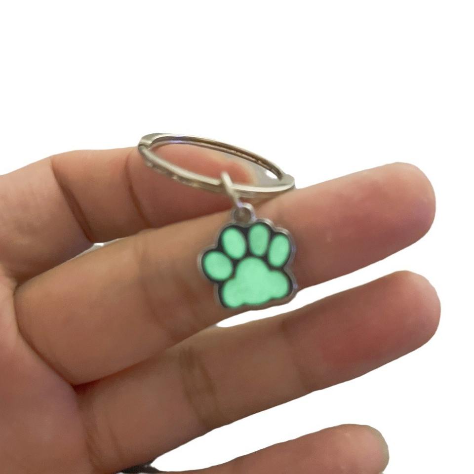 Glow in The Dark Cat and Dog Paw Purse , Metal Carabiner Bag Charm