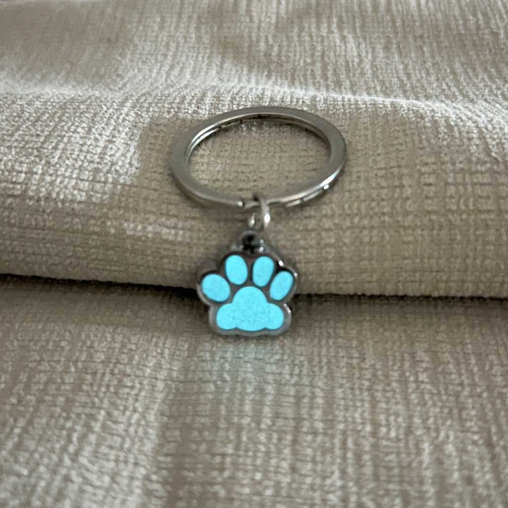 Glow in The Dark Cat and Dog Paw Purse , Metal Carabiner Bag Charm