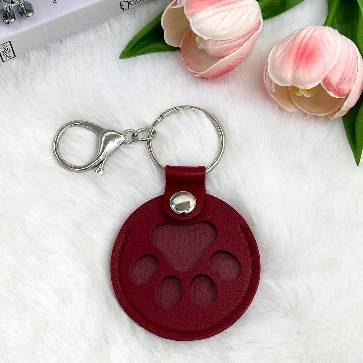 PU Leather Pet Hair Memorial and Storage Charm for Dog and Cat Bag Charm
