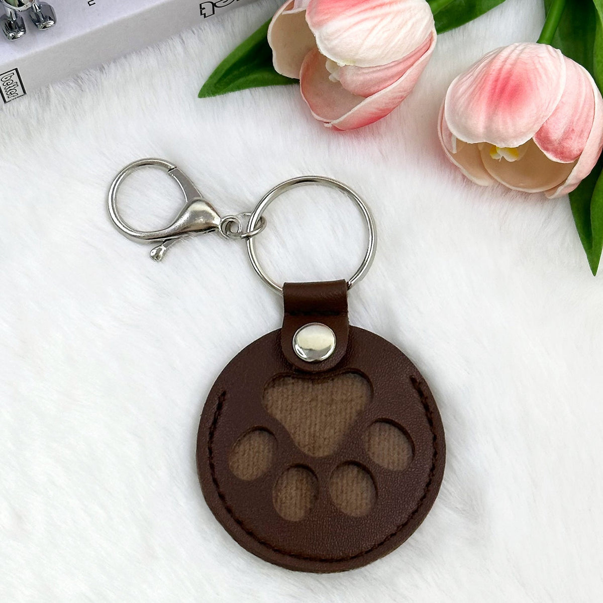 PU Leather Pet Hair Memorial and Storage Charm for Dog and Cat Bag Charm