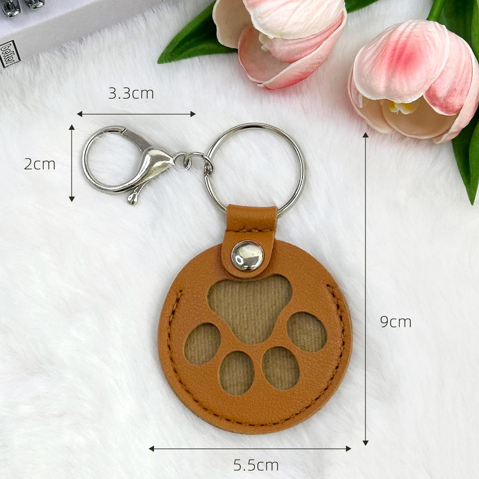 PU Leather Pet Hair Memorial and Storage Charm for Dog and Cat Bag Charm