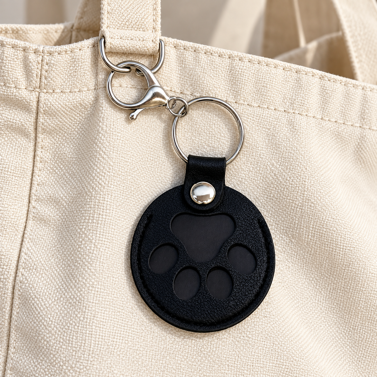 Paw & Heart Keepsake Bag Charm styled on a bag; bag not included