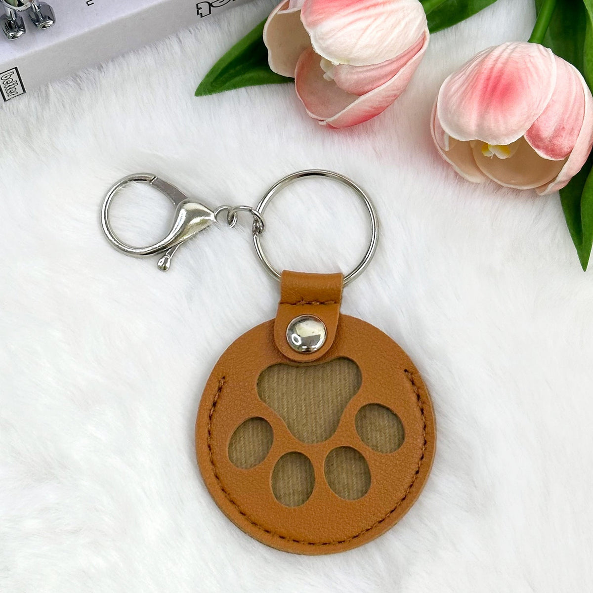 PU Leather Pet Hair Memorial and Storage Charm for Dog and Cat Bag Charm
