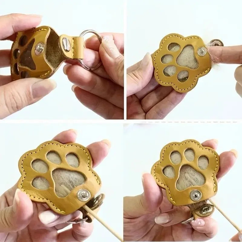Cat and Dog Hair Themed PU Leather Carabiner Bag Charm