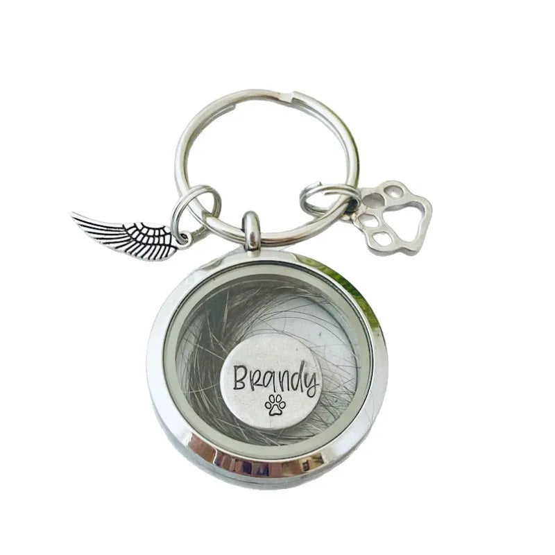 Stainless Steel Dog and Cat Hair Memorial Bag Charm