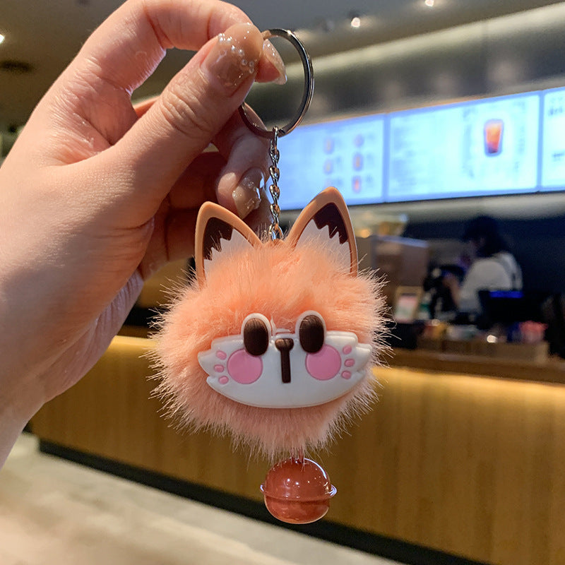 Plush Bow Pom Pom Book Bag Charm