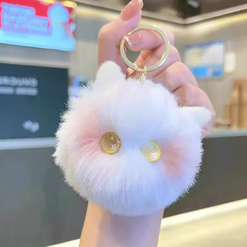 Plush Bow Pom Pom Book Bag Charm