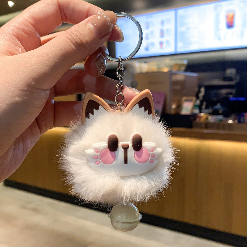 Plush Bow Pom Pom Book Bag Charm