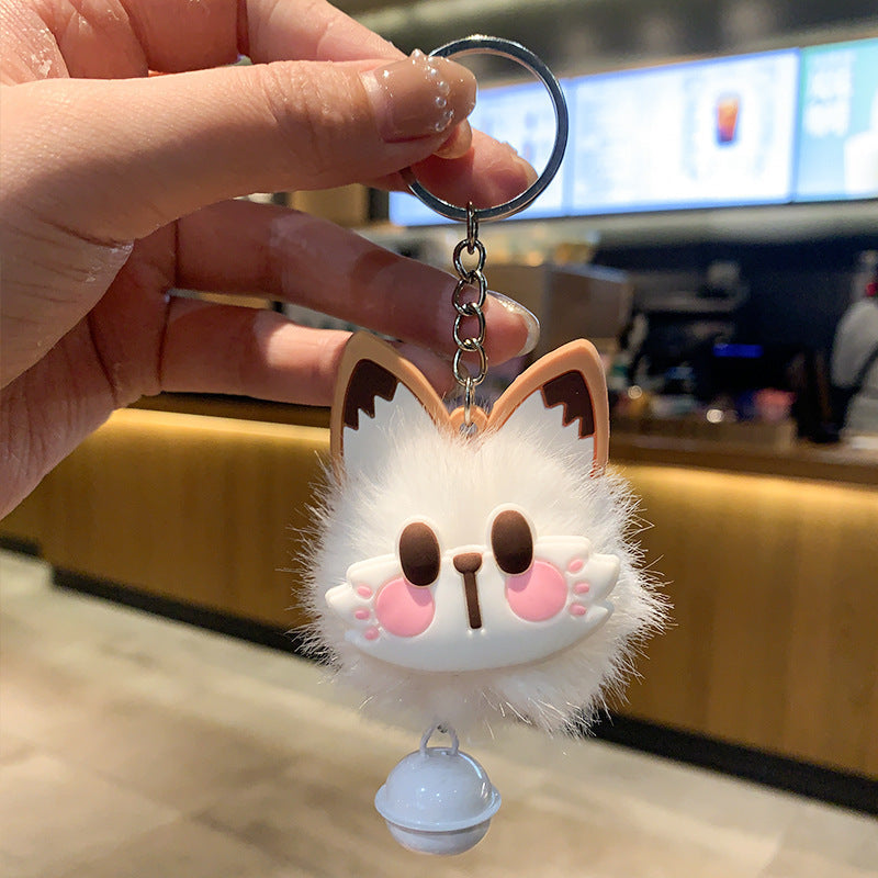 Plush Bow Pom Pom Book Bag Charm