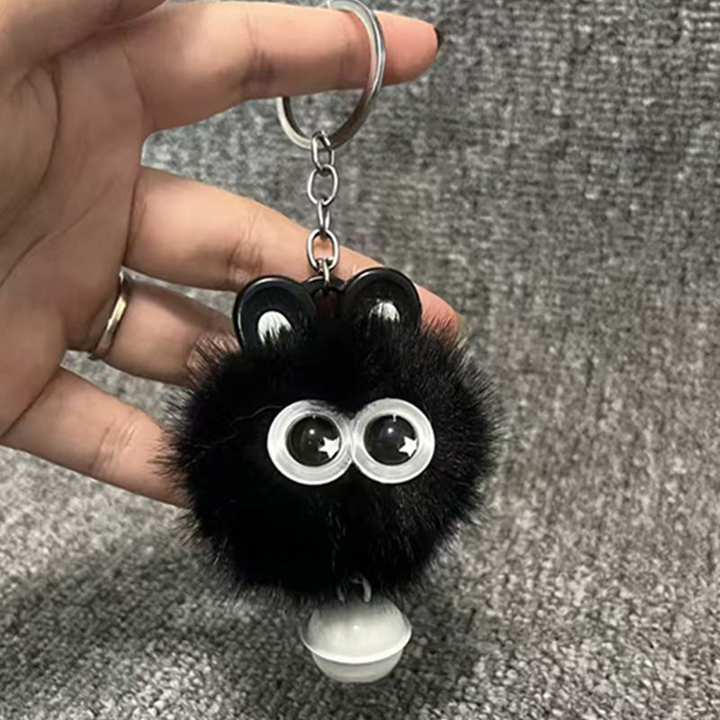 Plush Bow Pom Pom Book Bag Charm