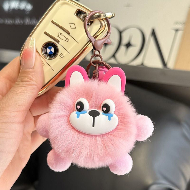 Plush Bow Pom Pom Book Bag Charm