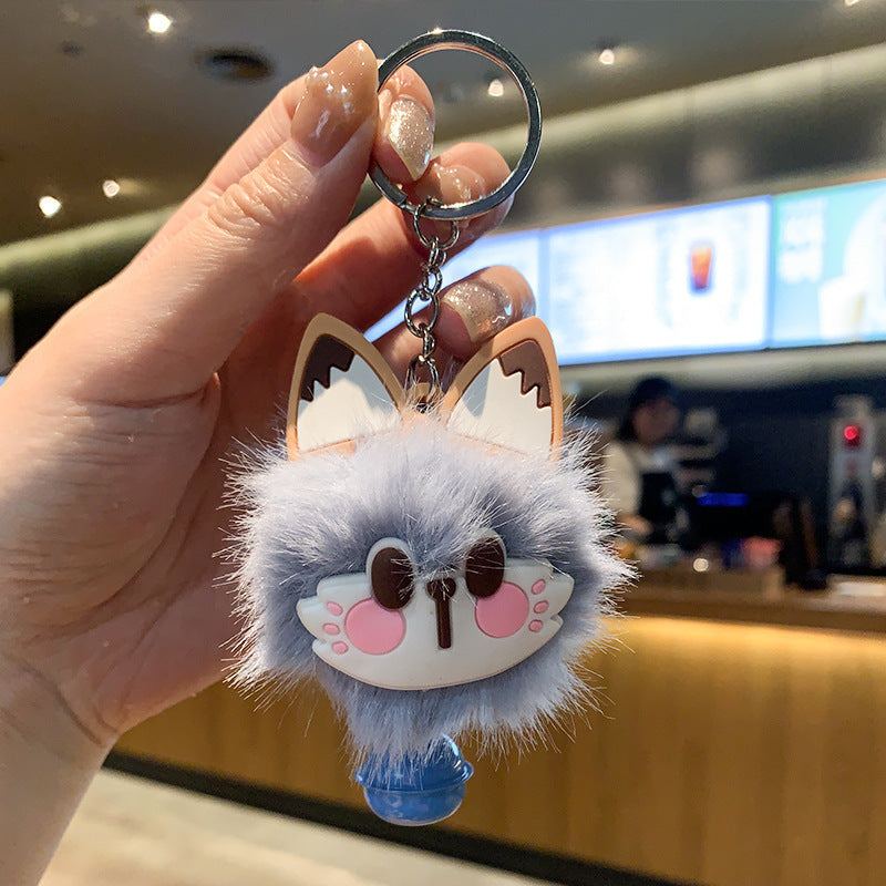 Plush Bow Pom Pom Book Bag Charm