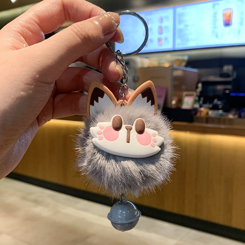 Plush Bow Pom Pom Book Bag Charm