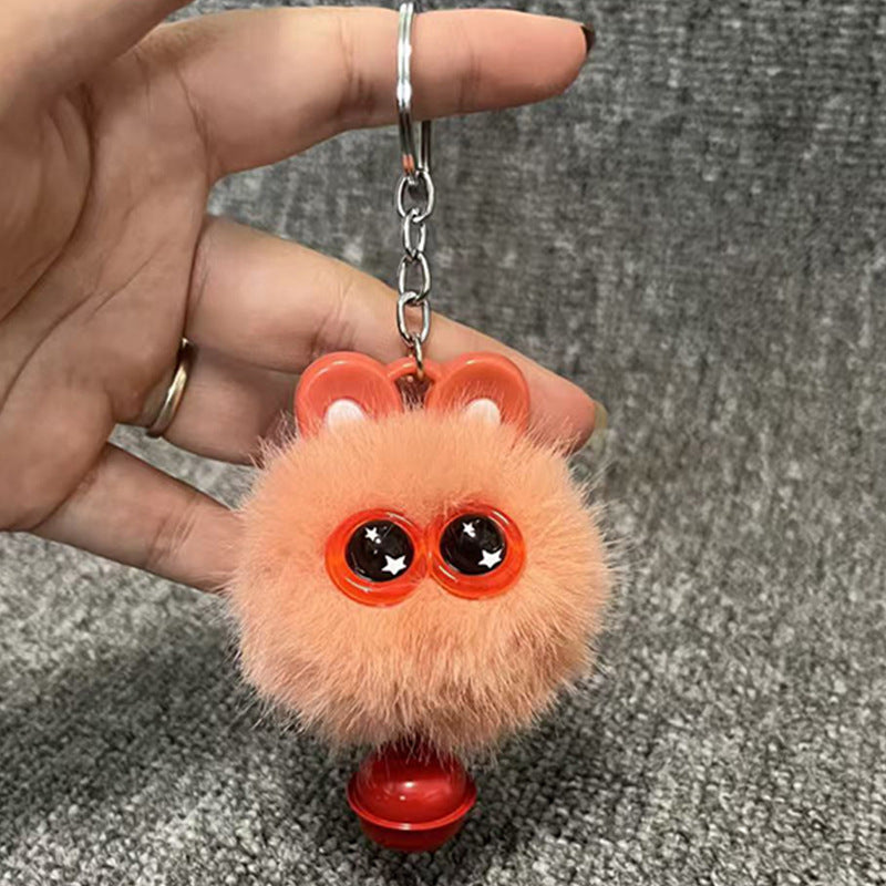 Plush Bow Pom Pom Book Bag Charm