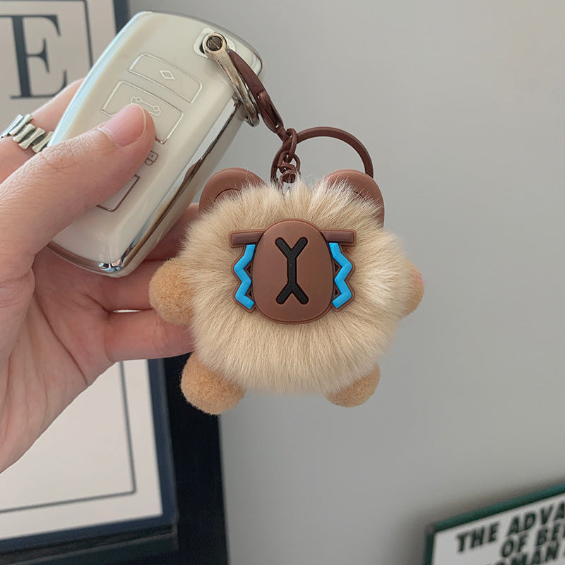 Plush Bow Pom Pom Book Bag Charm