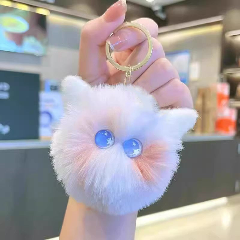 Plush Bow Pom Pom Book Bag Charm