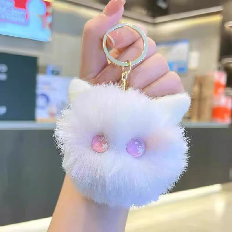 Plush Bow Pom Pom Book Bag Charm