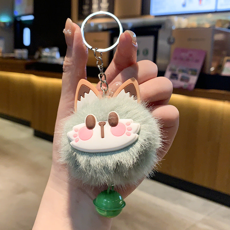 Plush Bow Pom Pom Book Bag Charm
