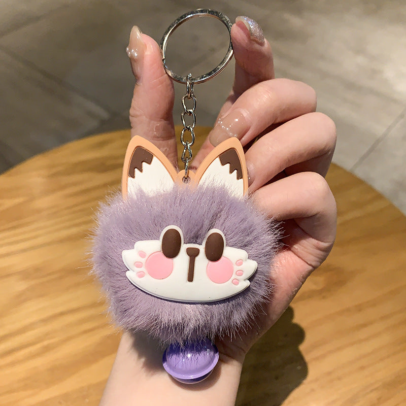 Plush Bow Pom Pom Book Bag Charm