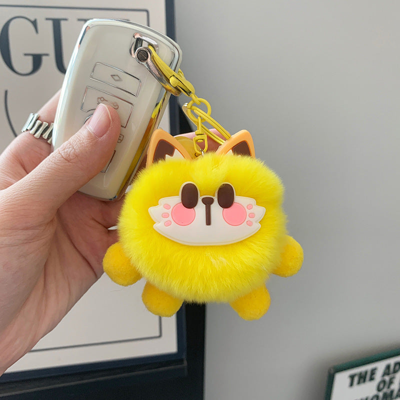 Plush Bow Pom Pom Book Bag Charm