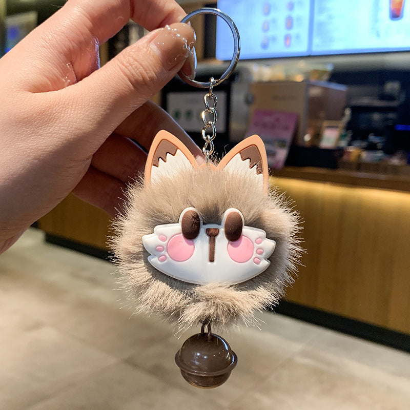 Plush Bow Pom Pom Book Bag Charm