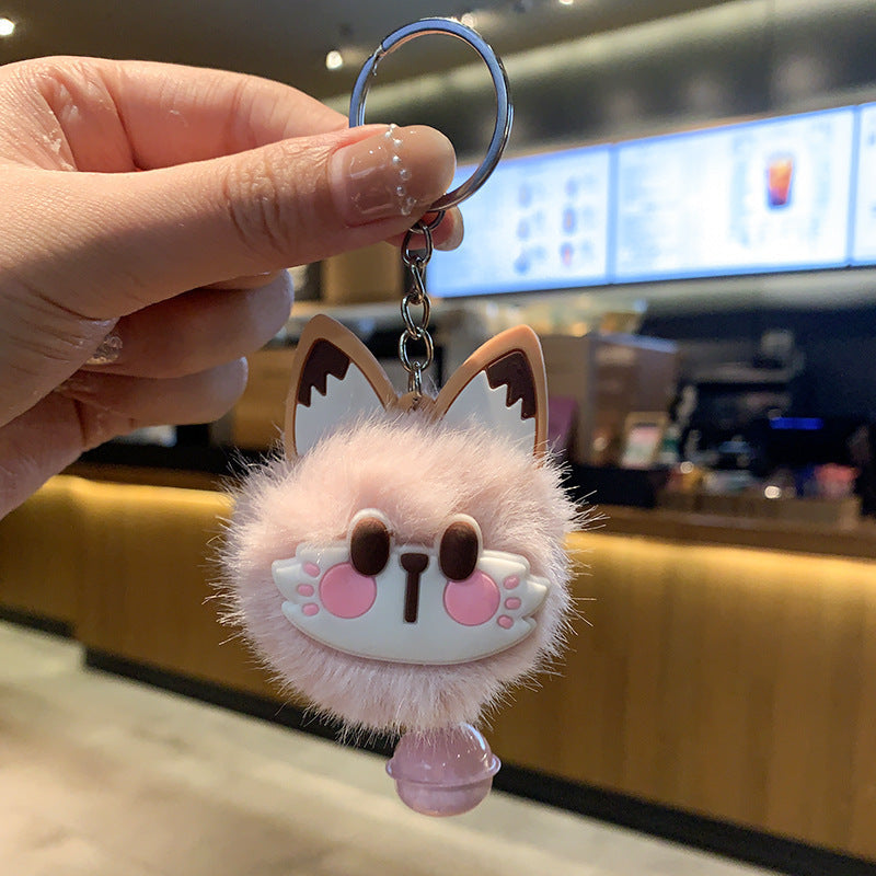 Plush Bow Pom Pom Book Bag Charm