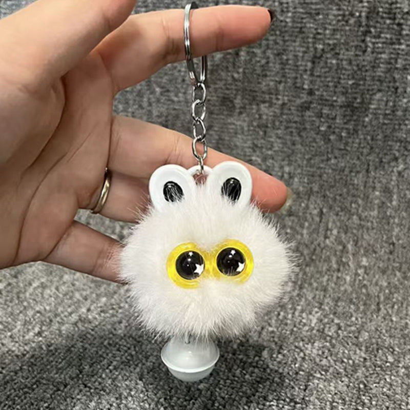 Plush Bow Pom Pom Book Bag Charm