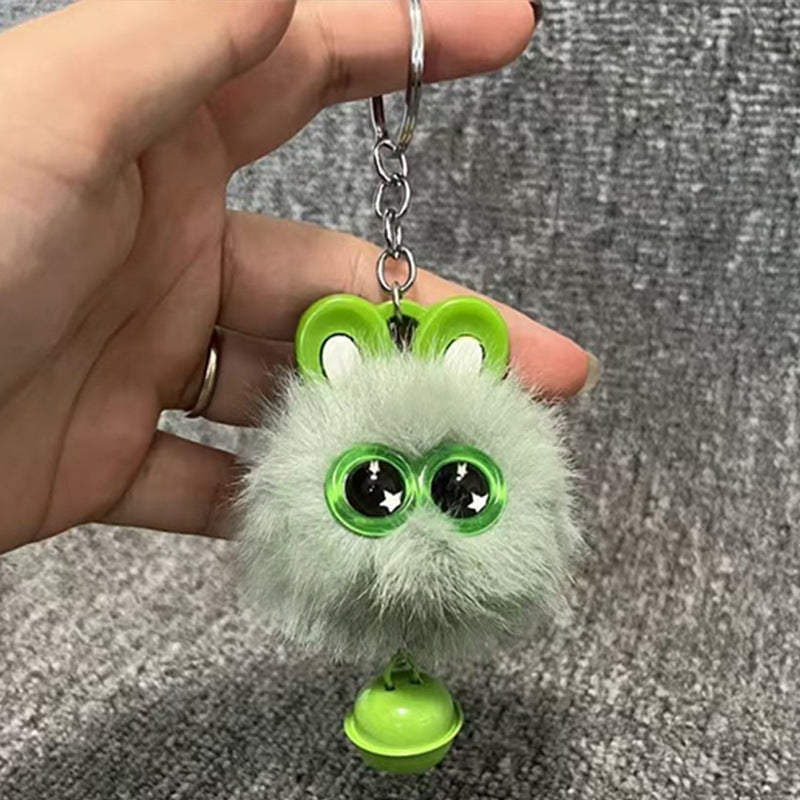 Plush Bow Pom Pom Book Bag Charm