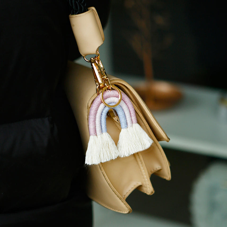 Macramé Rainbow Cotton Bag Charm