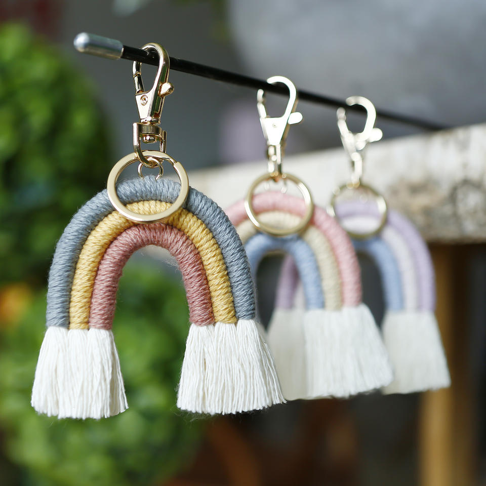 Macramé Rainbow Cotton Bag Charm