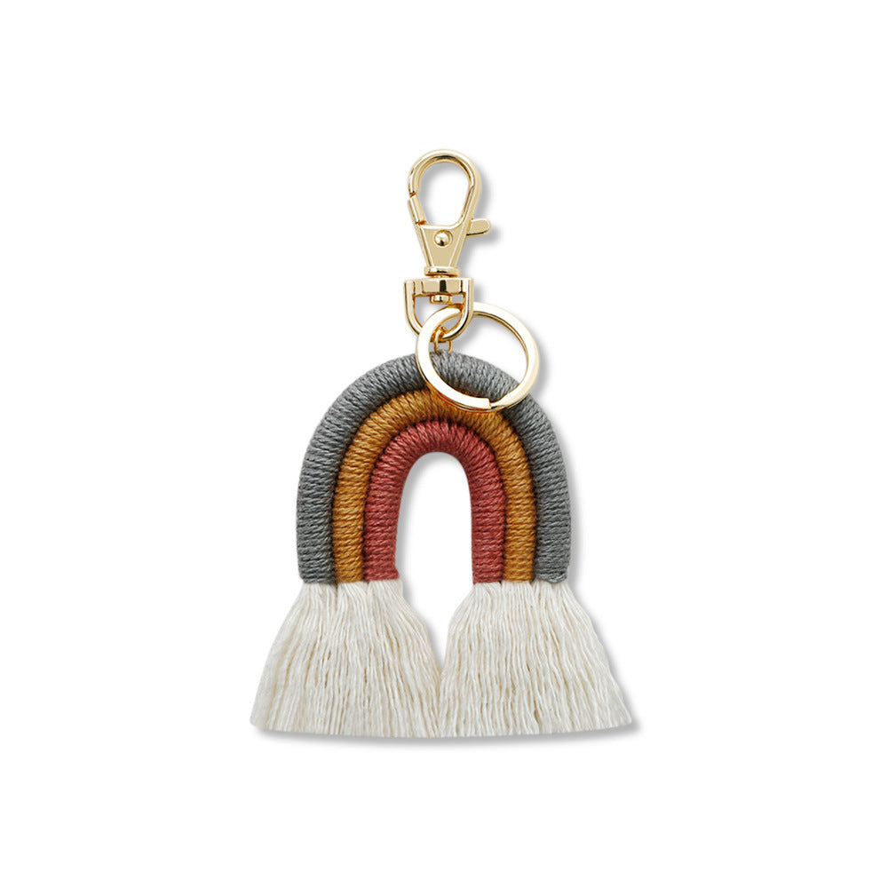 Macramé Rainbow Cotton Bag Charm