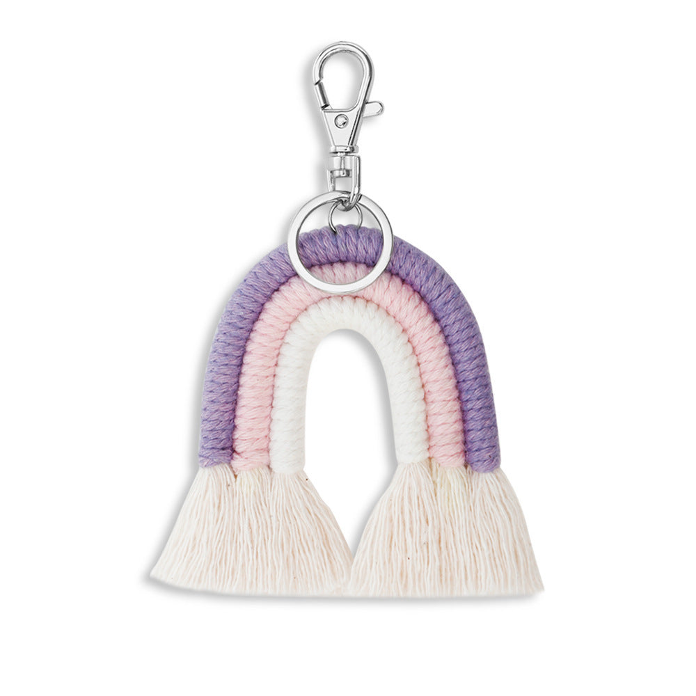 Macramé Rainbow Cotton Bag Charm
