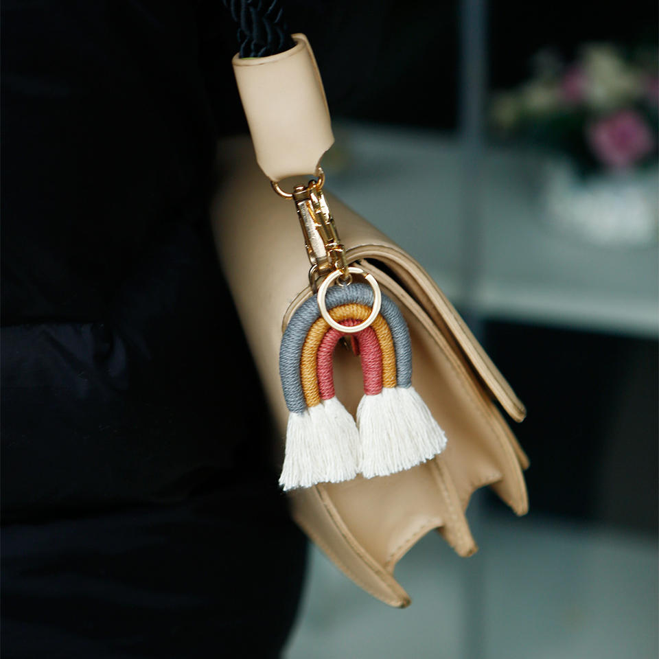 Macramé Rainbow Cotton Bag Charm