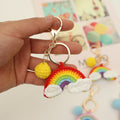 Knitted Woven Macramé Rainbow Bag Charm