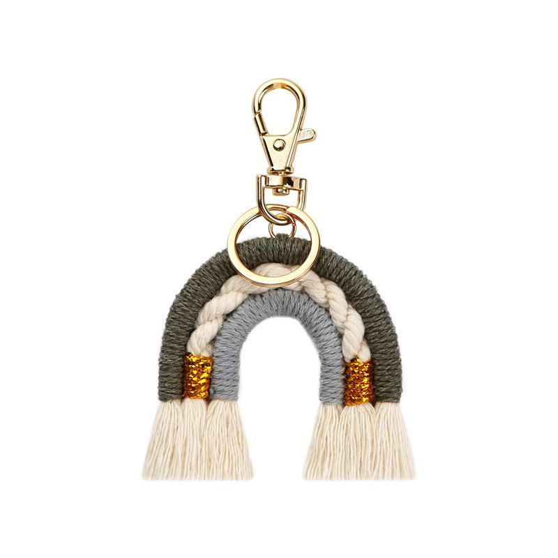 Bohemian Rainbow Cotton Tassel Bag Charm