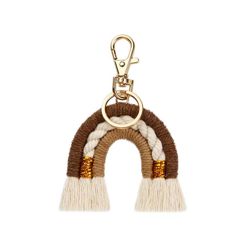 Bohemian Rainbow Cotton Tassel Bag Charm