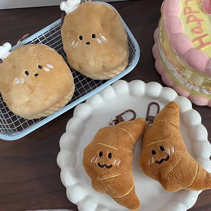 Plush Croissant Bag Charm Potato Croissant Variants