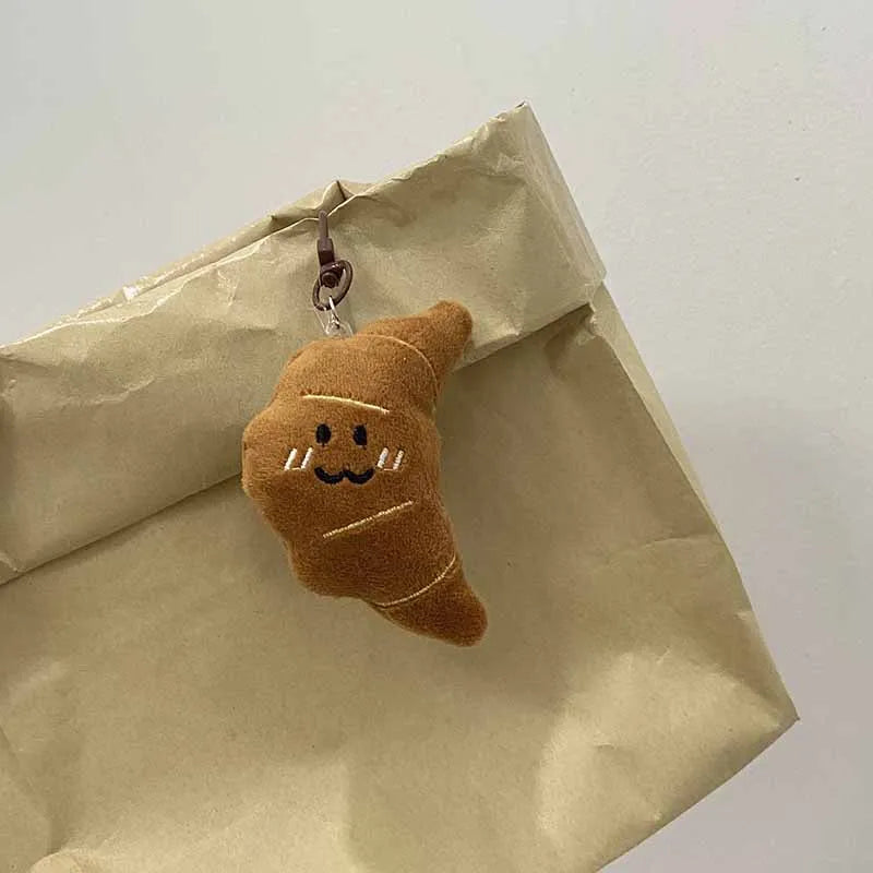 Plush Croissant Bag Charm Potato Croissant Variants