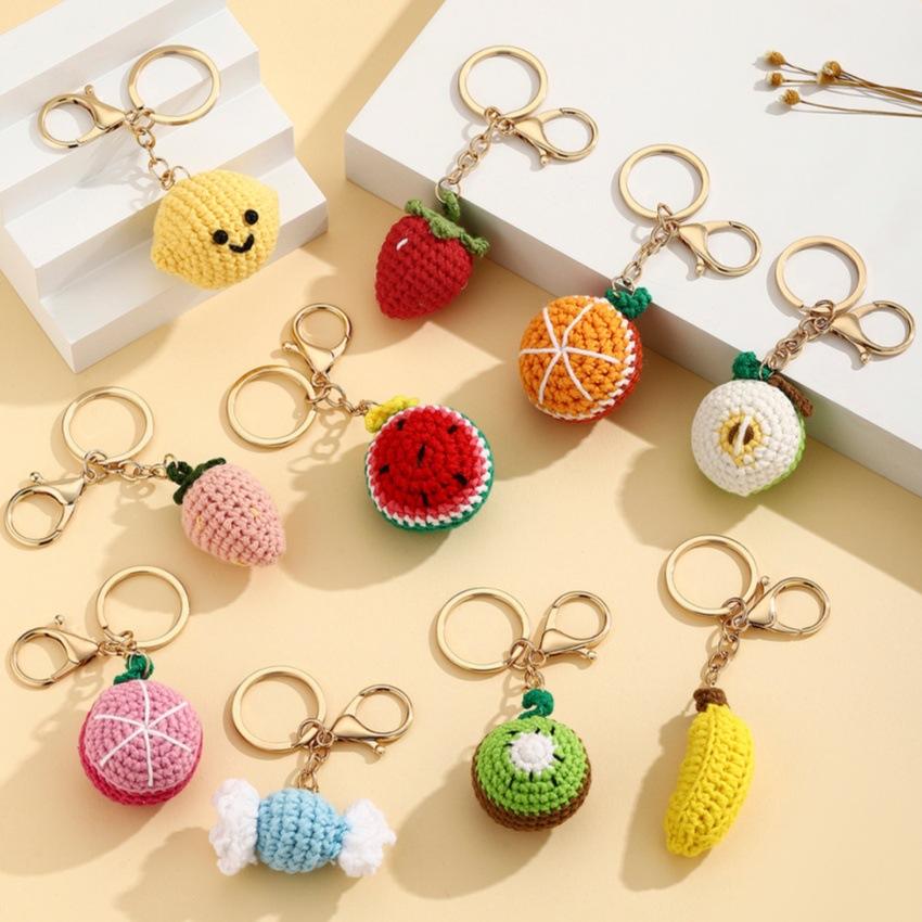 Crochet Fruit Bag Charm Fruit Variants