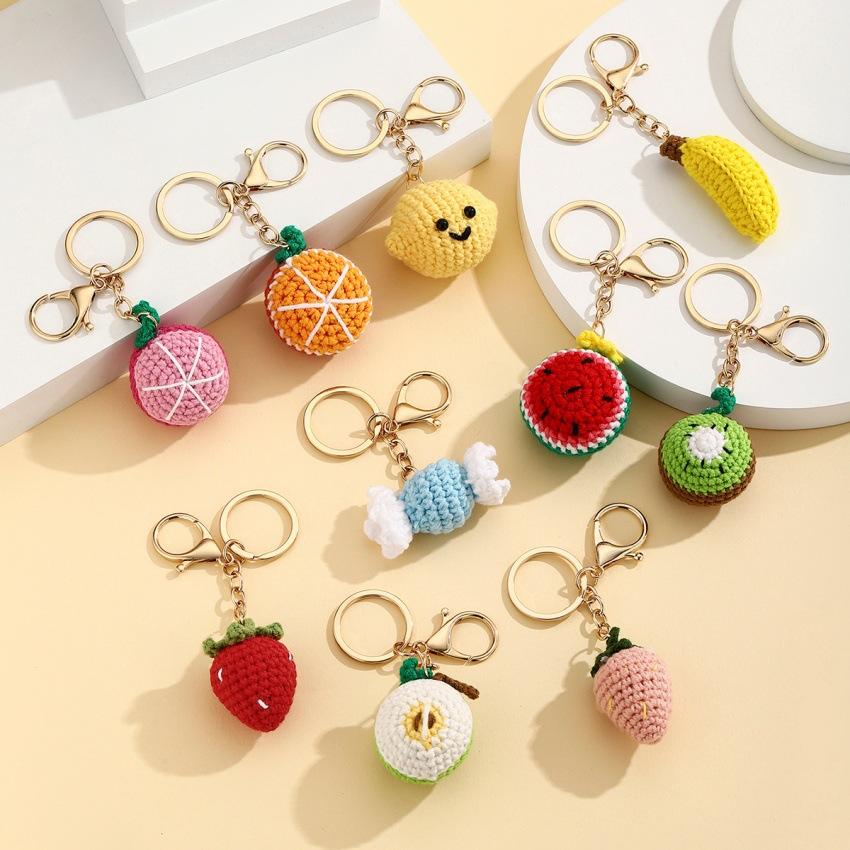 Crochet Fruit Bag Charm Fruit Variants
