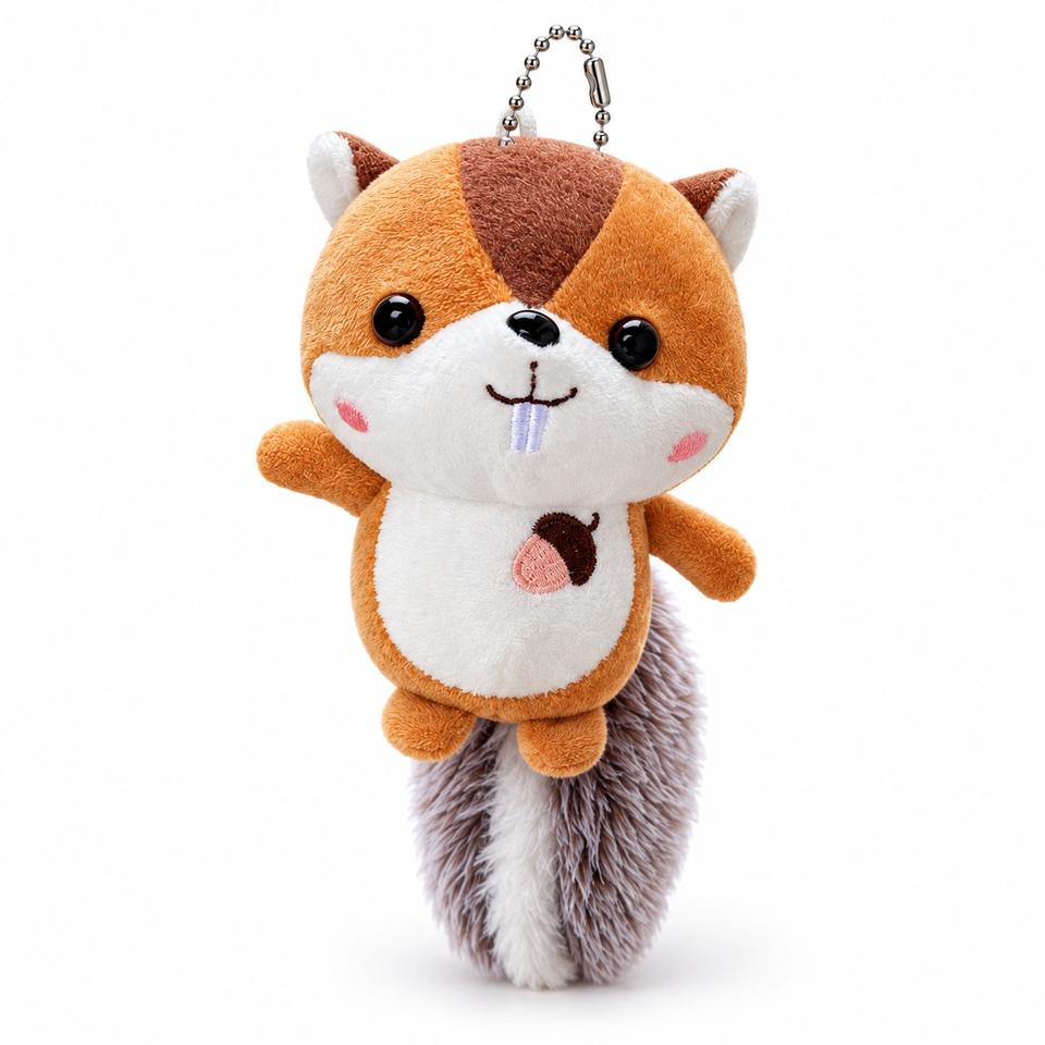 Soft Squirrel Bag Charm Four visible color/variant combinations including grey